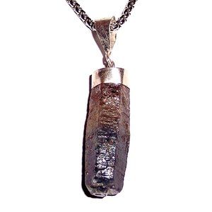 Bicolor Sapphire on Sterling Silver Bail Handmade Pendant + Free 24" Chain! G4B